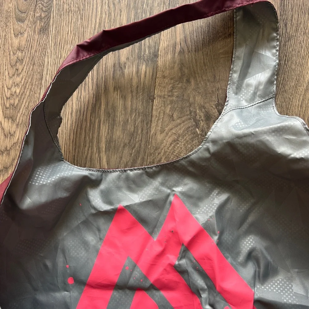 The North Face Burgundy and Gray Tote Bag